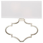 Austin Allen & Co - Austin Allen & Co 9D288A Marisell - Two Light Wall Sconce - Hallway/Stairway/Foyer/Entryway/Bathroom/Powder Room/Bedroom/Dining Room Mounting Direction: Socket Up  Shade Included: YesMarisell Two Light Wall Sconce Antique Silver White Fabric ShadeUL: Suitable for damp locations, *Energy Star Qualified: n/a  *ADA Certified: n/a  *Number of Lights: Lamp: 2-*Wattage:60w E12 Candelabra Base bulb(s) *Bulb Included:No *Bulb Type:E12 Candelabra Base *Finish Type:Antique Silver