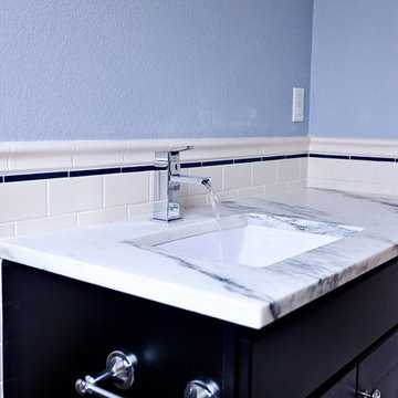 Classic White and Blue Bathroom