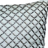 Gray Decorative Pillow Covers 14"x14" Silk, Silver Checkered