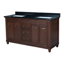 60" Aiden Vanity Set in American Walnut - Bathroom Vanities And Sink Consoles