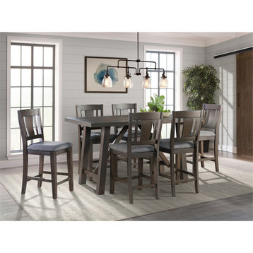 Picket House Furnishings Carter Counter Height 7PC Dining Set in Gray