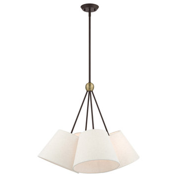 Prato Collection 4 Light Bronze With Antique Brass Accents Chandelier (41384-07)