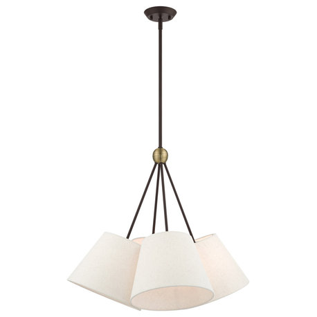 Prato Collection 4 Light Bronze With Antique Brass Accents Chandelier (41384-07)