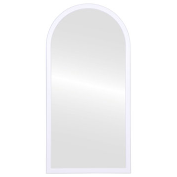 Pescara Framed Full Length Mirror, Crescent Cathedral 23.4"x47.4", Linen White