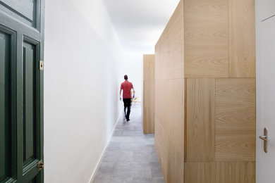 This is an example of a contemporary hallway in Madrid.