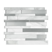 11.55''x9.63'' Milano Carrera Peel/Stick 3D Gel-O Wall Tiles Mosaik, Set of 4