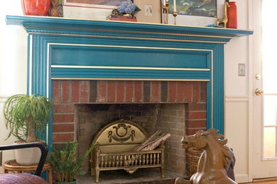 Example of an eclectic living room design in Other