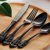 24-Piece Vintage 18/10 Stainless Steel Flatware Set, Black