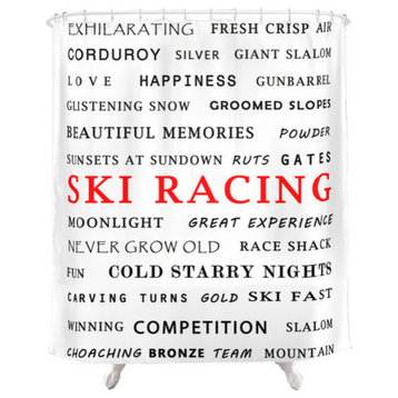 Ski Racing, Fabric Shower Curtain