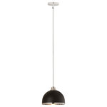 Z-LITE - Z-LITE 1004P10-MB-CH 1 Light Pendant, Matte Black + Chrome - Z-LITE 1004P10-MB-CH 1 Light Pendant,Matte Black + Chrome.  Style: transitional, traditional, industrial, Sleek, Classical, Restoration.  Collection: Landry.  Frame Finish: Matte Black + Chrome.  Frame Material: Steel.  Shade Finish: Matte Black + Chrome.  Shade Material: Stainless Steel.  Dimension(in): 10(L) x 10(W) x 7.5(H).  Rods: 6x12" + 1x6" + 1x3".  Cord/Wire Length(in): 110".  Bulb: (1)100W Medium Base,Dimmable(Not Inculed).  UL Classification/Application: CUL/cETLu/Dry.
