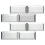 Unique Design Solutions - 3"x6" Beveled Metallix Tile, Set of 32, Stainless Steel - 8 pcs/sq ft. 32 pieces in total: 4 sq ft