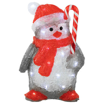 12" LED Lighted Commercial Grade Acrylic Santa Penguin Outdoor Christmas Decor