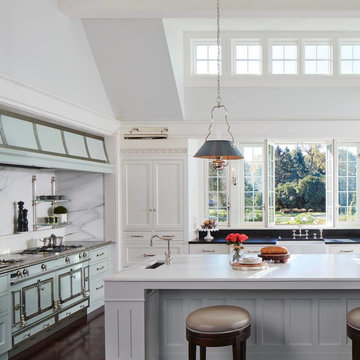 Gold and Marble Vent-A-Hood Kitchen
