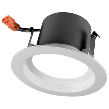 DCR4 LED Recessed Downlight Retrofit Light Fixture, White, Baffle, 3000k