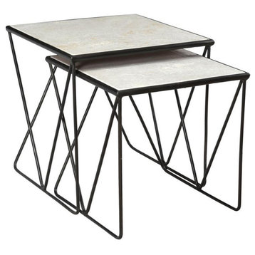 Aja Marble and Iron Nesting Table Set