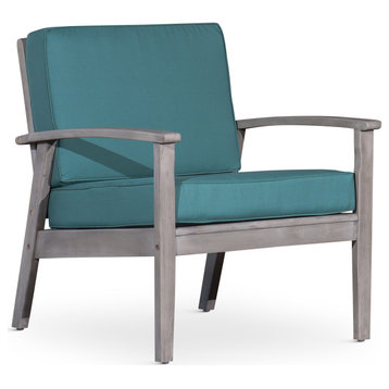 DTY Outdoor Living Longs Peak Eucalyptus Chair W/ Cushions, Silver Gray, Sage