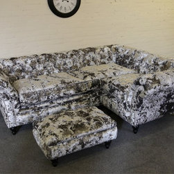 Handmade Lustro Crushed Velvet London Chesterfield Corner Suite Available in 25 - Sectional Sofas