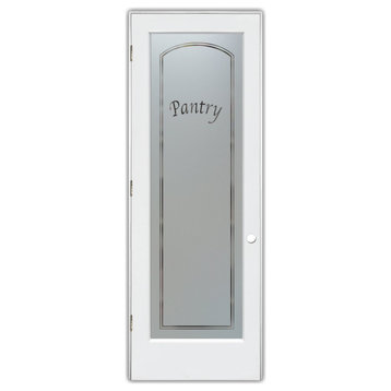 Pantry Door - Classic Arched - Primed - 24" x 80" - Knob on Right - Pull Open