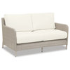 Manhattan Loveseat With Cushions, Linen Canvas With Self Welt