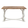 Wyldwood Rustic Carved Wood Desk, Rustic Brown/White 48x23.5x30
