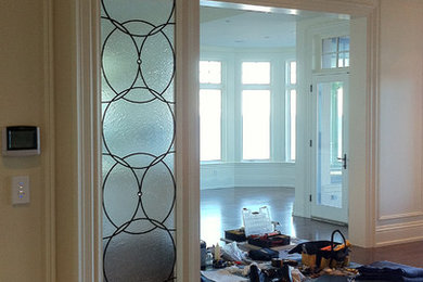 Transitional leaded glass panel design.