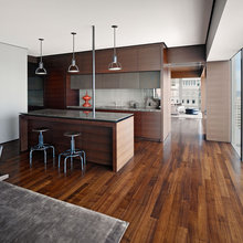 kitchen cherry with gray counter
