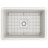 Sotto Undermount Kitchen Sink With Grid and Strainer, White, 27"