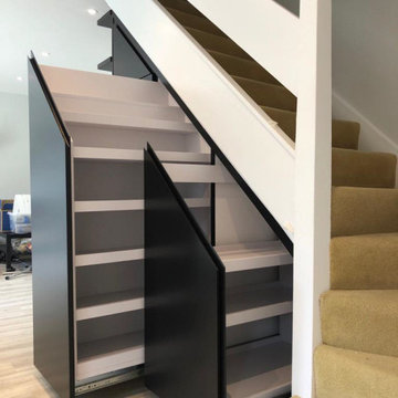 Modern Black - under stairs storage - small home bar