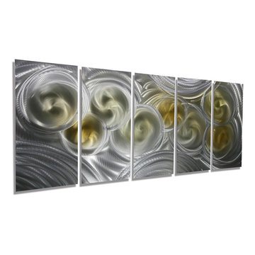Metallic Vision Deuxième - Silver & Gold Unique Modern Metal Wall Art