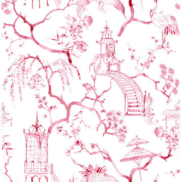 Serena Raspberry Chinoiserie Wallpaper, Bolt