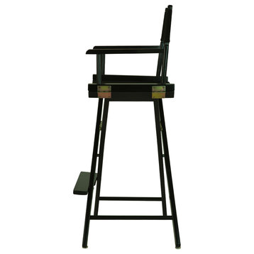 30" Director's Chair With Black Frame, Black Canvas