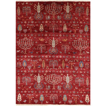 Persian Gabbeh Hand Knotted Wool Tribal Area Rug 5' 7" X 7' 9" - Q3095