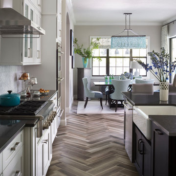 Kitchen with Herringbone Tile