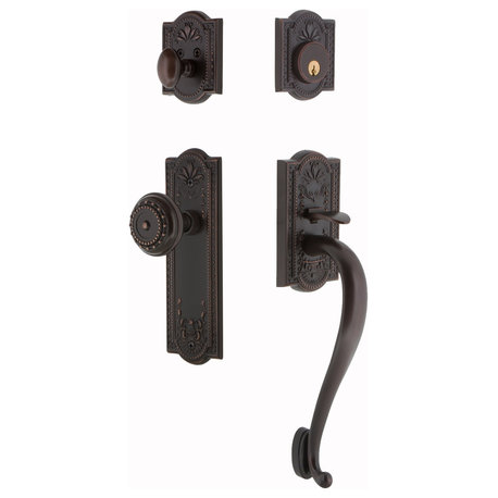 Meadows Plate S Grip Entry Set Meadows Knob, Timeless Bronze