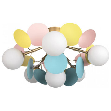 Creative Flower Branch LED Ceiling Lamp, Colorful, 6 Ball