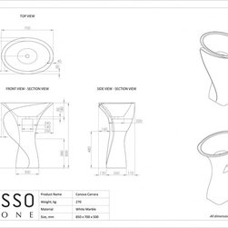 LUSSO STONE CANOVA CARRARA FLOOR STANDING MARBLE BASIN 700 - Products