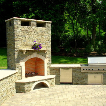 Fireplace and Built-in BBQ. Basking Ridge, NJ
