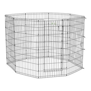 Midwest Life Stages Pet Exercise Pen With Door 8 Panels Black 24