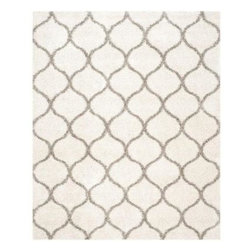 Hudson Shag Ivory/Gray 8 ft. x 10 ft. Area Rug - Area Rugs