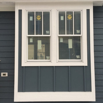 LP SmartSide siding ,soffit & fascia,GAF Timberline shingles and aluminum gutter