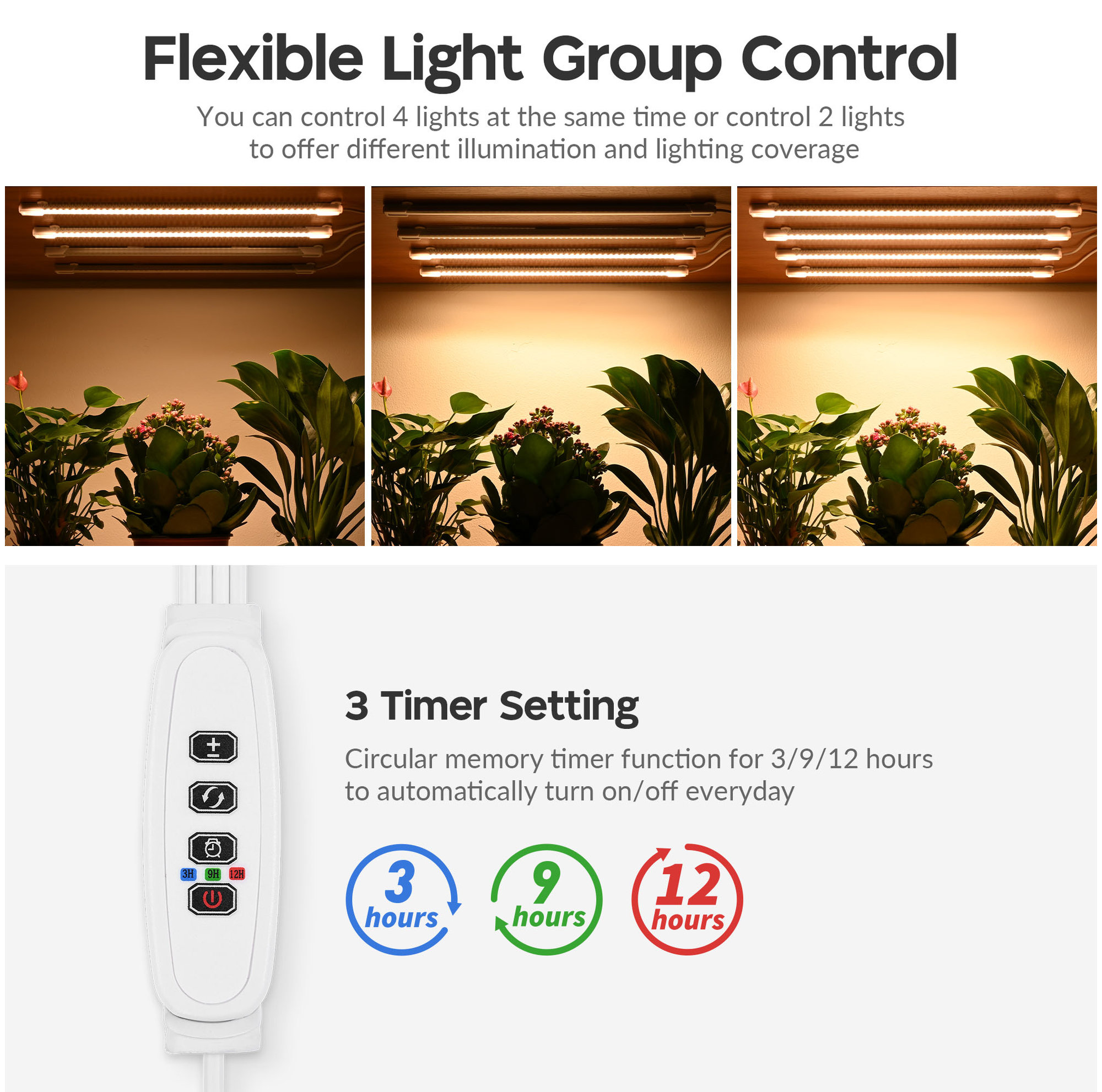 LED Grow Light Strips Full Spectrum Lamp for Indoor Plants Flower 4 ...