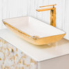 Vya Luxury Murano Glass Single Bathroom Vanity 32", White And Gold