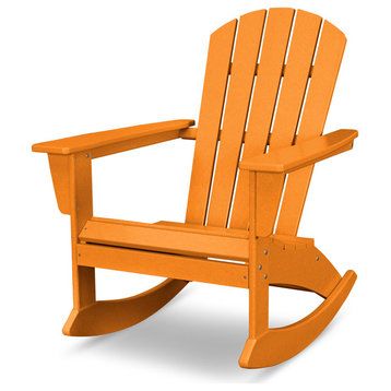 POLYWOOD Nautical Adirondack Rocking Chair, Tangerine