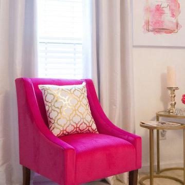 TRM Designs | Pink & Gold Master Bedroom