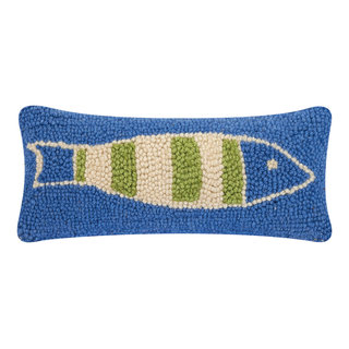Blue Mussel Hook Pillow by Kate Nelligan from Peking Handicraft