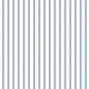 Laura Ashley Farnworth Stripe Smoke Blue Wallpaper