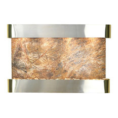 Sunrise Springs Wall Fountain, Stainless Steel, Rainforest Brown Marble, Round F