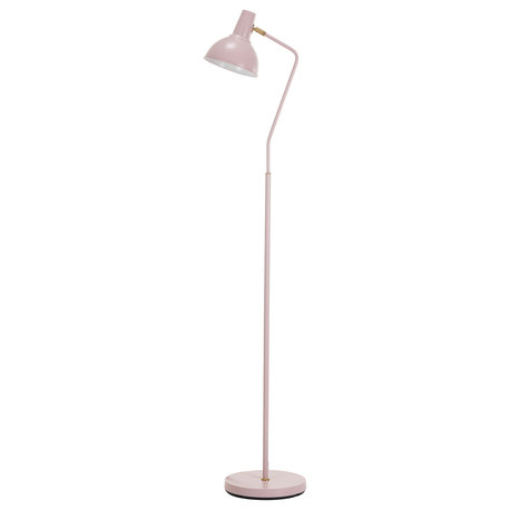 Round Metal Floor Lamp With Inline Switch, Pink