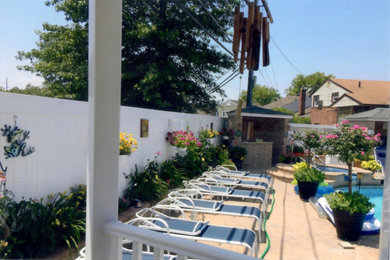 Inspiration for a mediterranean home design remodel in New York