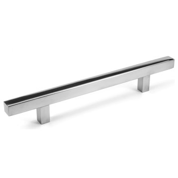 Celeste Pi Square Bar Pull Cabinet Handle Polished Chrome Stainless, 5"x8"